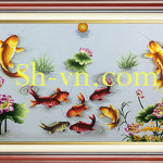 Feng-shui-hand-embroidery-Lotus and carp 24-SHVN-2524-100x140cm