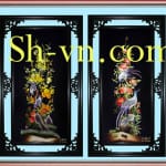 Folding-screen-hand-embroidery-Set Plum tree and the bamboo-36- SHVN 1136 - 50cm x 110cm.