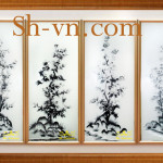 Four-season-hand-embroidery-et Plum tree and the bamboo 41=- SHVN 1141 - 50cm x 110cm. (2)
