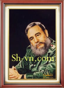 Hand-embroidered-Self-Portrait-Fidel Castro President-SHVN-2502-70x100cm