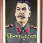 Hand-embroidered-Self-Portrait-Stalin-in-Posters Commander of Soviet-SHVN-2527-60x80cm