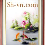 Koi-fish-hand-embroidery=Happy koi fish 56-SHVN-2456-60x80cm