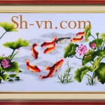 Koi-fish-hand-embroidery=Happy koi fish (97)= - SHVN 1097- 100cm x 140cm (2)