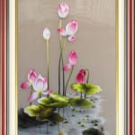 Lotus-carp-hand-embroidery=Lotus and carp (64)-SHVN-2364-60x80cm