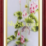 Lotus-carp-hand-embroidery=Lotus and carp (73)-SHVN-2373-60x80cm