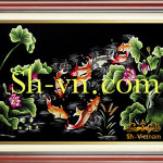 Lotus-carp-hand-embroidery=Lotus and carp (76)-SHVN-2376-100x150cm