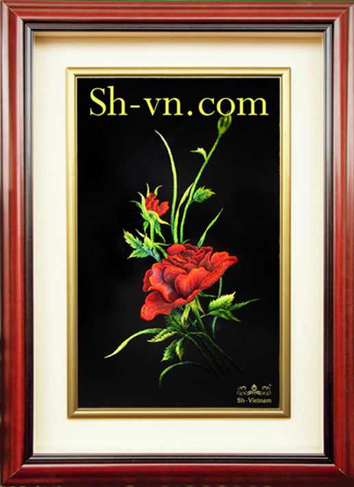 Tranh thêu hoa Hồng 'Sắc Hồng tình yêu (89)' Tranh thêu hoa Hồng 'Sắc Hồng tình yêu (89)'