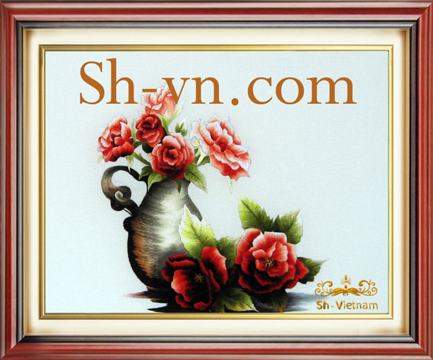 Tranh thêu hoa Hồng 'Hoa Hồng đẹp (45)'