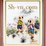 Tranh-theu-tay-hinh-em-be=Bắt cua đồng chơi-SHVN-2318-45x50cm.