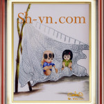 Tranh-theu-tay-hinh-em-be=Vá lưới giúp bố-SHVN-2321-45x50cm.