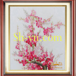 Tranh-theu-tay-hue=Hoa-dao-92-SHVN-2392-60x70cm