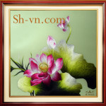 Tranh-theu-tay-hue=Hoa sen 55 - SHVN 1055- 60cm x 60cm (2)