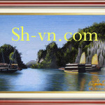 Красивые ручные вышитые картины=Бухты Халонг (333)-SHVN-2433-60x80cm