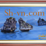 Красивые ручные вышитые картины=Бухты Халонг (334)-SHVN-2434-60x80cm