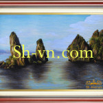 Красивые ручные вышитые картины=Бухты Халонг (335)-SHVN-2435-60x80cm