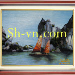Красивые ручные вышитые картины=Бухты Халонг (339)-SHVN-2439-70x80cm