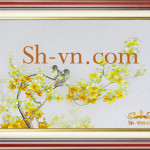 Ручные вышитые картины Вишня в цвету=Вишня в цвету (01)-SHVN-2400-50x70cm