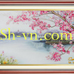 Ручные вышитые картины Вишня в цвету=Вишня в цвету (16)-SHVN-2416-60x80cm