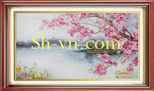 Ручные вышитые картины Вишня в цвету=Вишня в цвету (16)-SHVN-2416-60x80cm