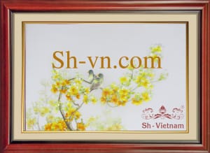 Ручные вышитые картины Вишня в цвету=Вишня в цвету (79)- SHVN 1179-50 x 70cm.