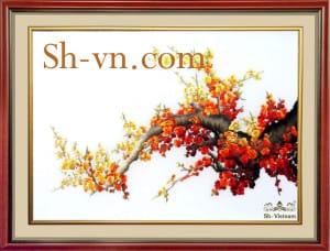 Ручные вышитые картины Вишня в цвету=Вишня в цвету(6)- SHVN 1045- 70cm x 90cm (2)