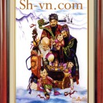 Ручные вышитые картины боги=боги - Happiness – Good Fortune – Longevity 18＝SHVN 2218 - 60cm x 80cm (2)