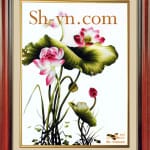 Ручные вышитые картины лотос=лотос (223)-SHVN 2057 - 70cm x 90cm (2)