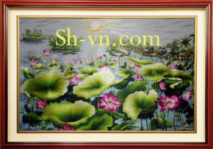 Ручные вышитые картины лотос=лотос (225)-SHVN 1047 - 120cm x 180cm (2)