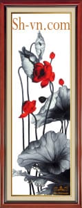 Ручные вышитые картины лотос=лотос (251)-SHVN 2062 - 50cm x 120cm (2)