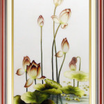 Ручные вышитые картины лотос=лотос (253)-SHVN-2363-60x80cm