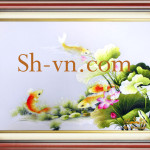 Ручные вышитые картины лотос=лотос (256)-SHVN-2372-80x100cm