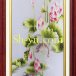 Ручные вышитые картины лотос=лотос (257)-SHVN-2373-60x80cm