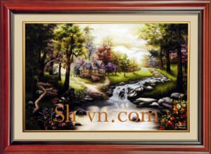 Ручные вышитые картины пейзажа=Дом счастья 115=SHVN 2168 - 40 x 60cm (2)