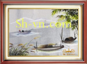 Ручные вышитые картины сельская местность=Память река 408-SHVN 2323-40x45cm