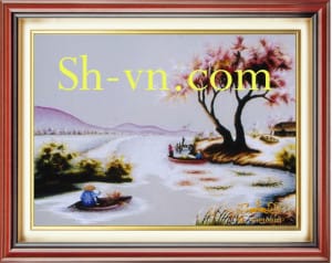 Ручные вышитые картины сельская местность=Память река 412-SHVN 2339-60x80cm