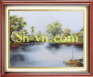 Ручные вышитые картины сельская местность=Память река 439-SHVN 2333-60x80cm