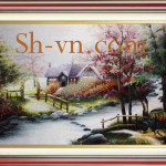 Ручные вышитые картины сельская местность=сельская местность 402-SHVN 2237-45 x 65cm.