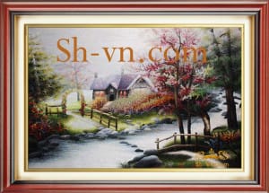 Ручные вышитые картины сельская местность=сельская местность 402-SHVN 2237-45 x 65cm.