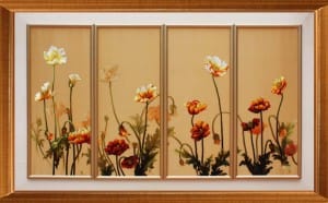 Ручные вышитые картины цветы=Маки 185-SHVN-2273-110x180cm.