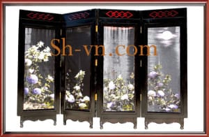 Слива, Орхидея, бамбук и хризантемы=Ширмы с Hydrangeas (485)=SHVN 2184-108 x 128cm