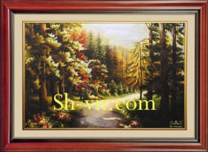 Шелковые картины Вьетнама=Пейзаж 356=SHVN 2128 - 60cm x 80cm (3)