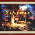 Шелковые картины Вьетнама=Пейзаж 358=-SHVN 2132 - 80cm x 110cm (2)