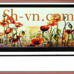 Ширмы с ручными вышитыми картинами=Мак 554-SHVN 2034 - 70cm x 100cm.