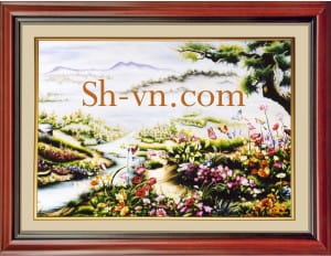 вышивка крестом пейзаж схемы=цветок бабочка 166= - SHVN 2135 - 50cm x 70cm (2)