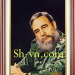 вышитые картины пионы=Fidel Castro President 440-SHVN-2502-70x100cm