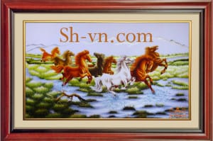 вышитые картины по фен-шуй=8 лошадей (900)=SHVN 1100 - 90cm x 110cm (2)