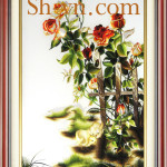 вышитые розы крестом=Роза 011-SHVN-2532-70x100cm