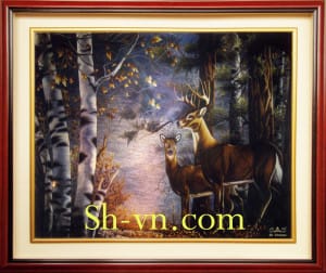 ручные вышитые шелковыми картины=Счастье вместе 523=SHVN 1025 - 95cm x 150cm (2)