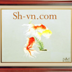 ручные вышитые шелковыми картины=кои рыба 540-SHVN 1024 - 45cm x 60cm (2)