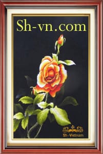 刺繍ローズステッチ＝ローズ23-SHVN-2423-45x60cm